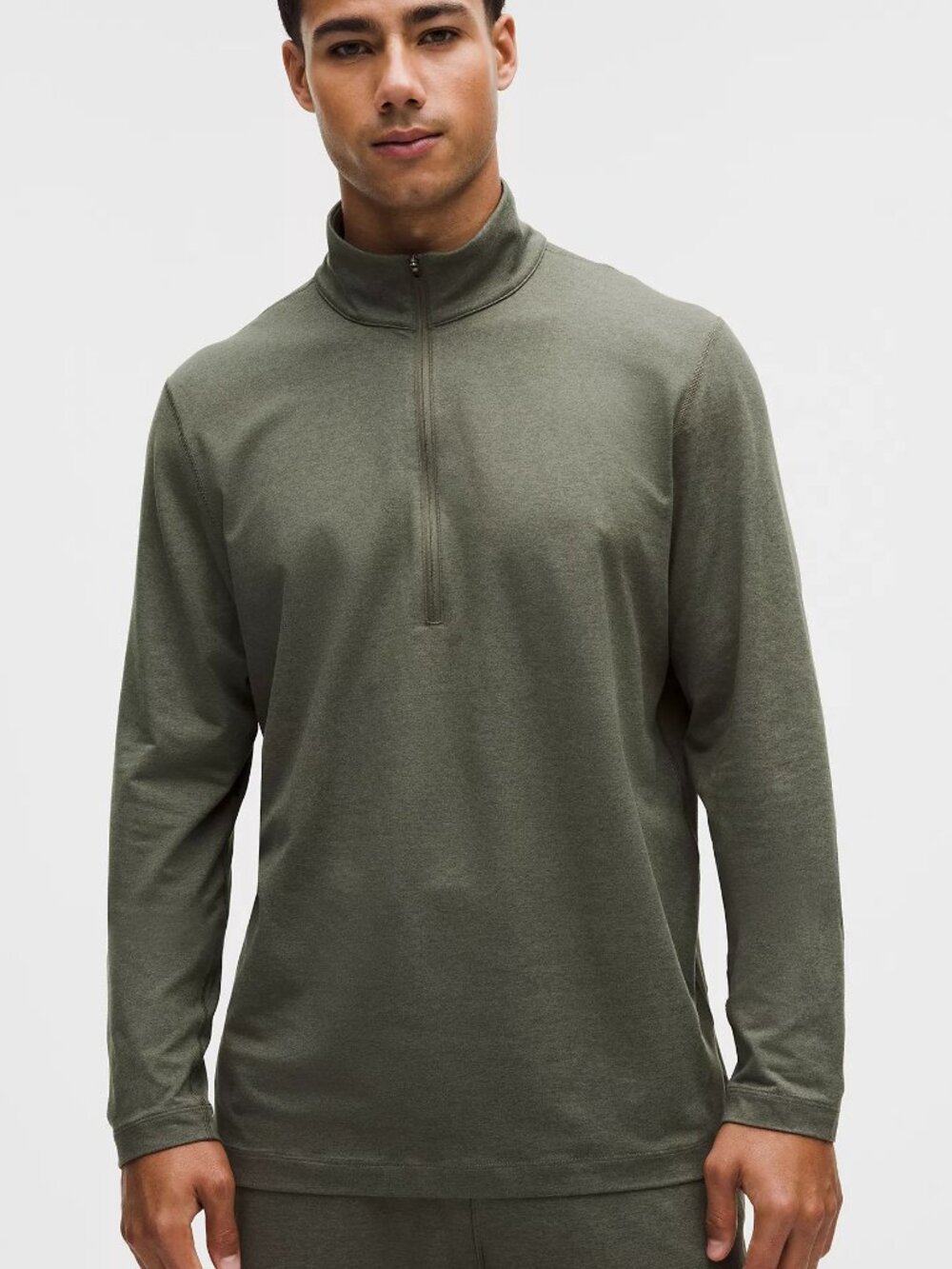 NWT Lululemon Soft Jersey Half Zip Heathered Green Men's